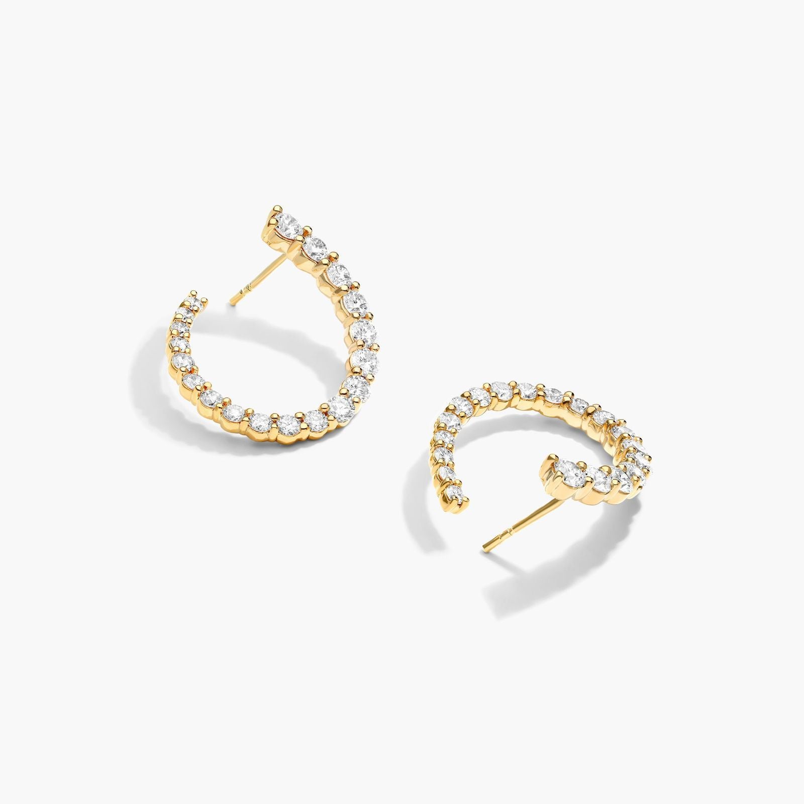 14K Yellow Gold Front Twist Lab-Grown Diamond Hoop Earrings (2.00 CTW -F-G /VS2-SI1)