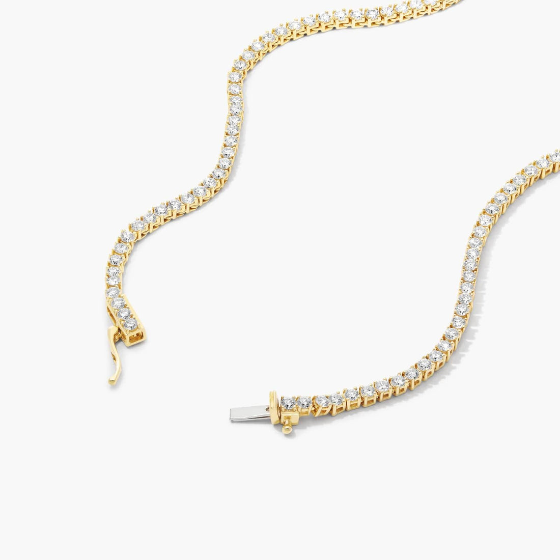14K Yellow Gold Chevron Lab-Grown Diamond Tennis Necklace (15.00 CTW - F-G/VS2-SI1)