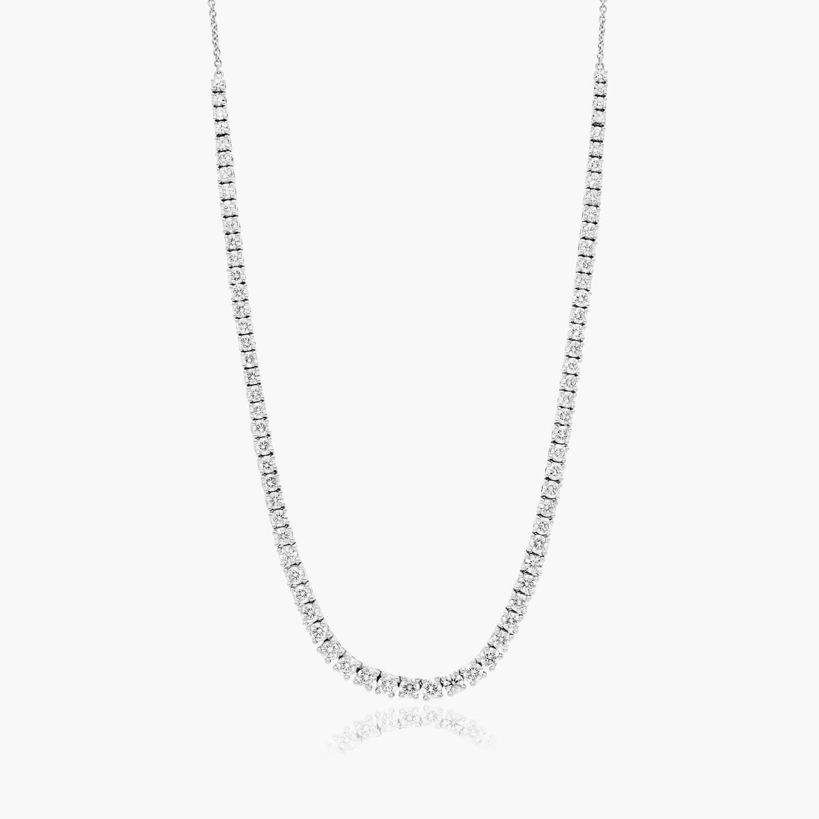 14K White Gold Lab-Grown Diamond Half Tennis Necklace (5.00 CTW -F-G / VS1-VS2)