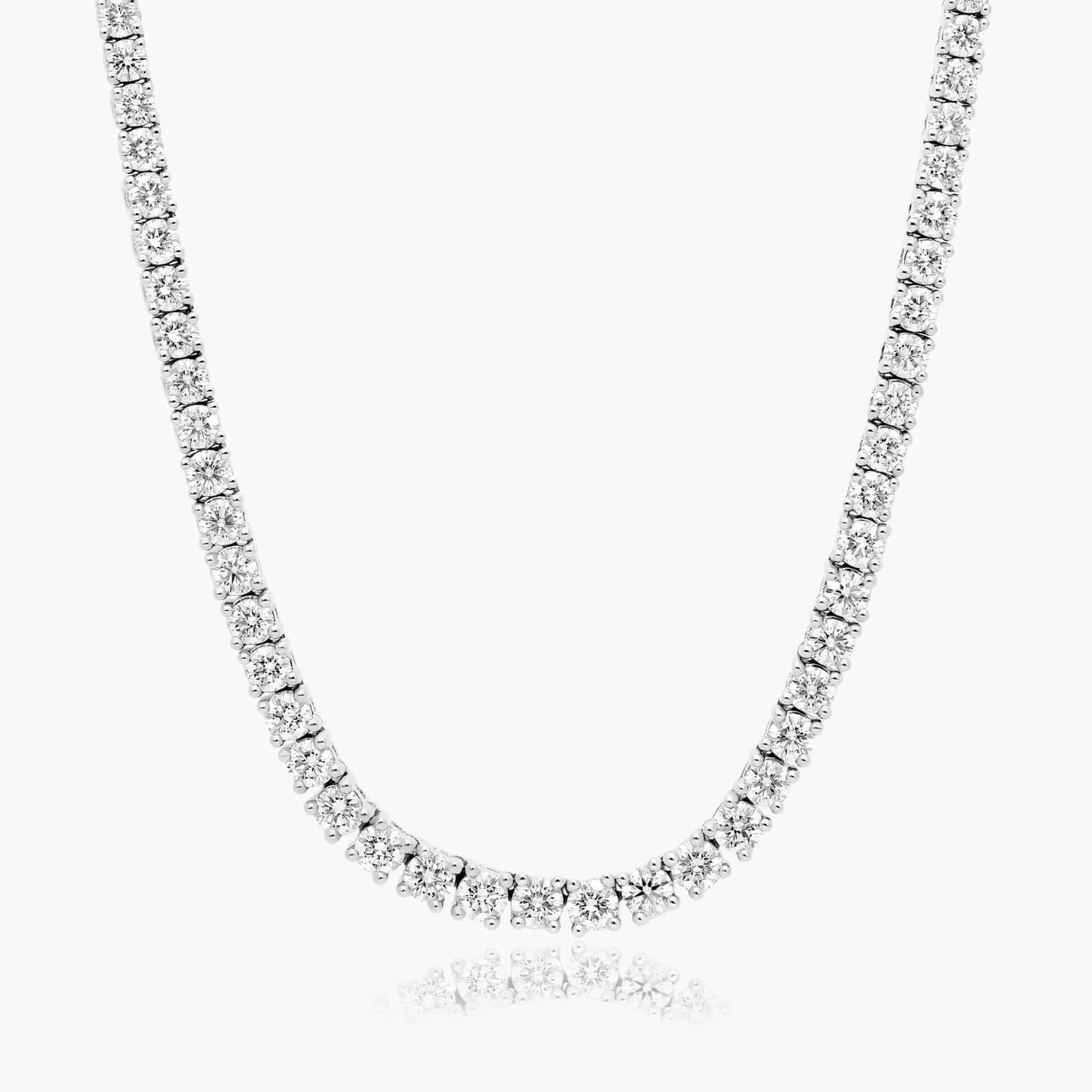 14K White Gold Lab-Grown Diamond Half Tennis Necklace (5.00 CTW -F-G / VS1-VS2)