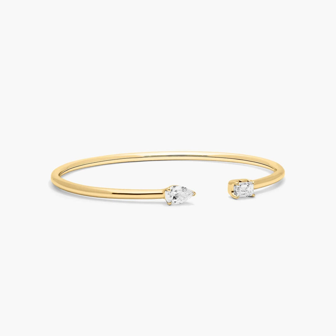 Pear And Emerald Cut Diamond Cuff Bracelet (0.50 CTW - H-I / SI1-SI2)