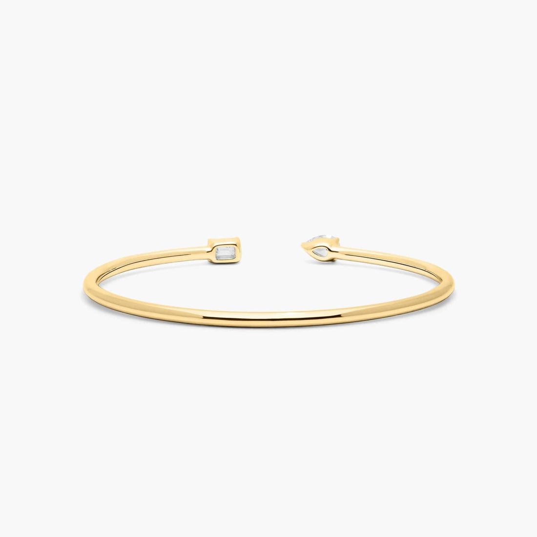 Pear And Emerald Cut Diamond Cuff Bracelet (0.50 CTW - H-I / SI1-SI2)