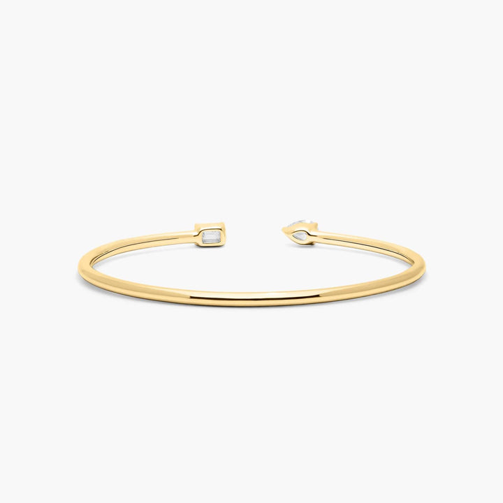 Pear And Emerald Cut Diamond Cuff Bracelet (0.50 CTW - H-I / SI1-SI2)