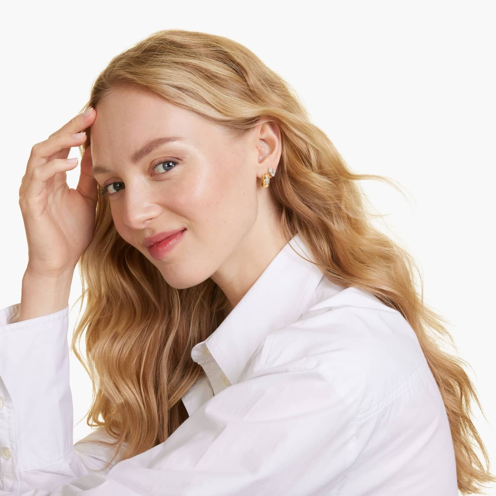 14K Yellow Gold Fancy Bezels Lab Grown Marquise Diamond Stud Earrings (1.00 CTW - F /SI)