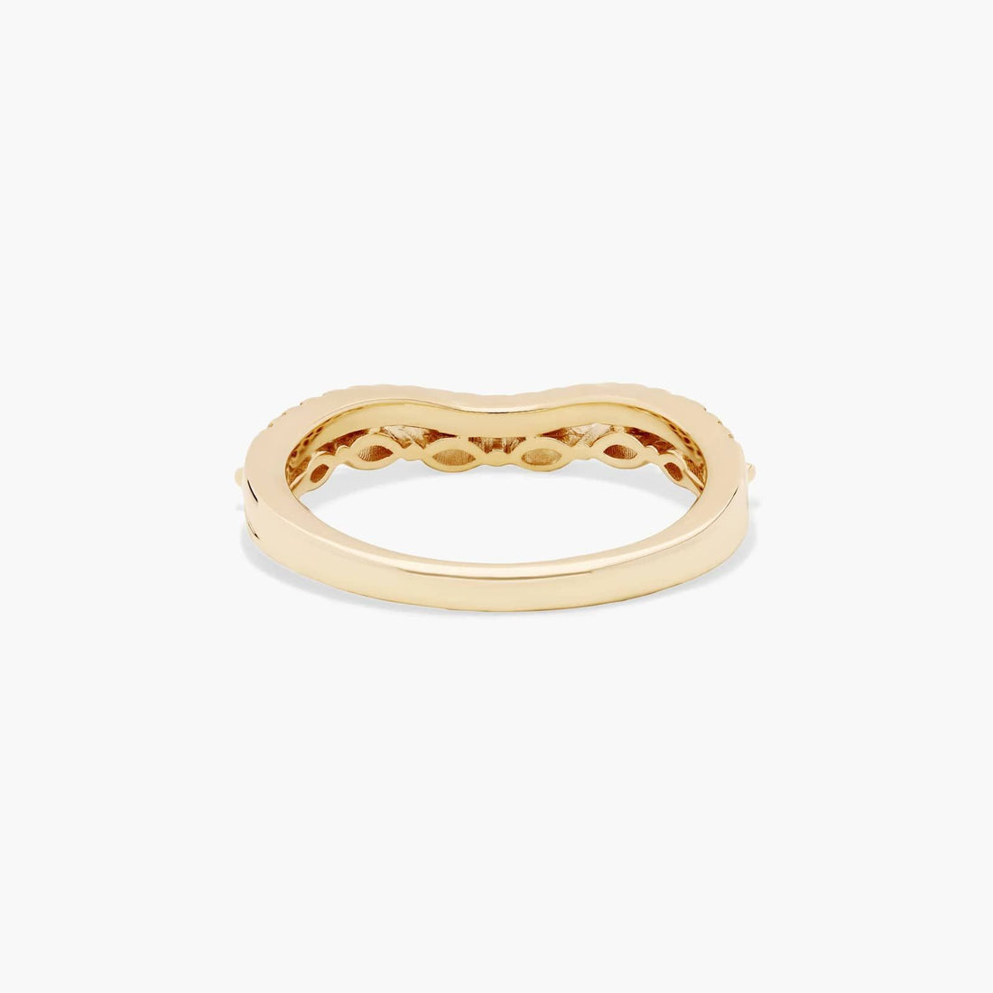 14K Yellow Gold Dainty Diamonds Two Row Diamond Pavé Stack Ring (0.10 CTW - I /SI)