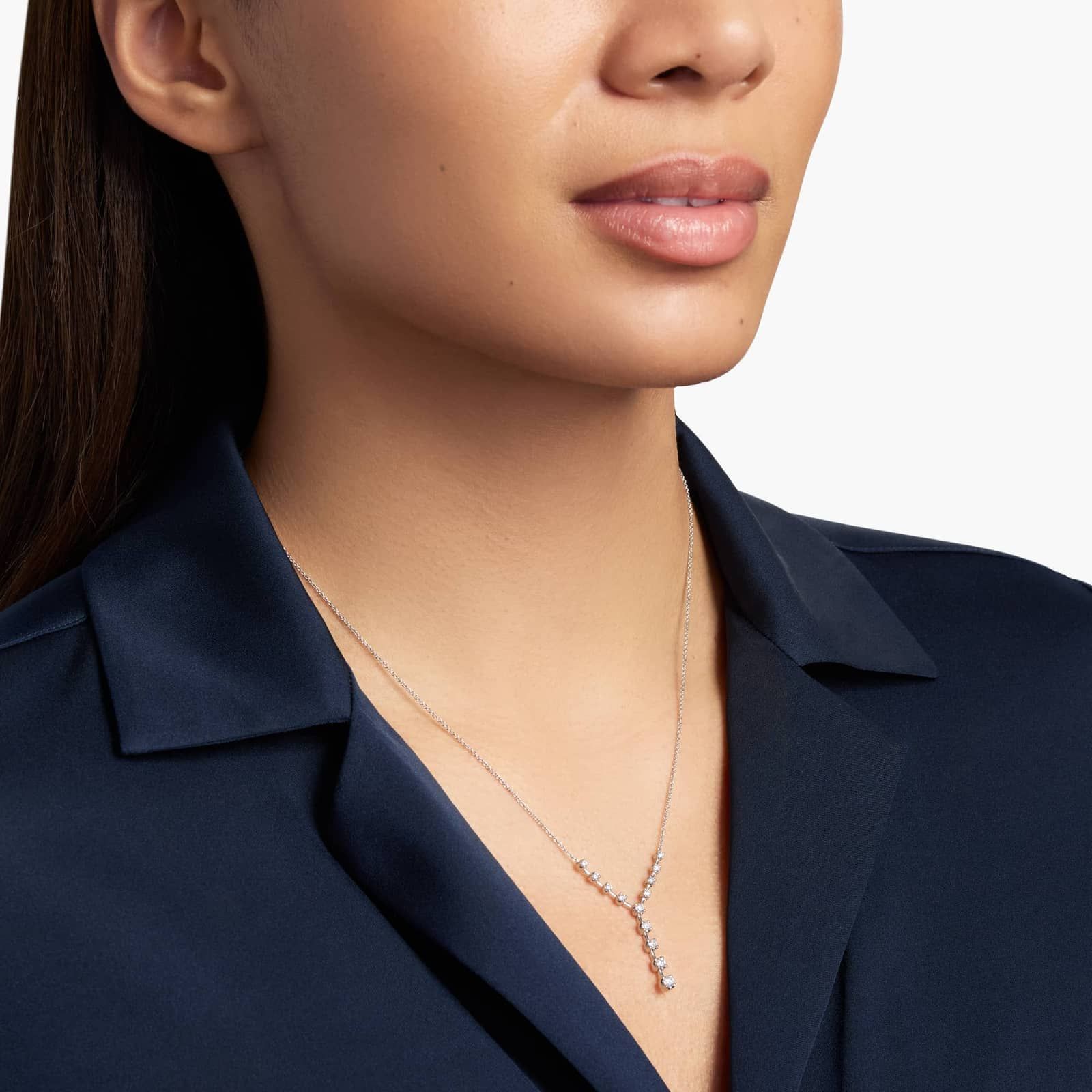 Diamond Y-Necklace in 18k White Gold (1/2 ct. tw.)