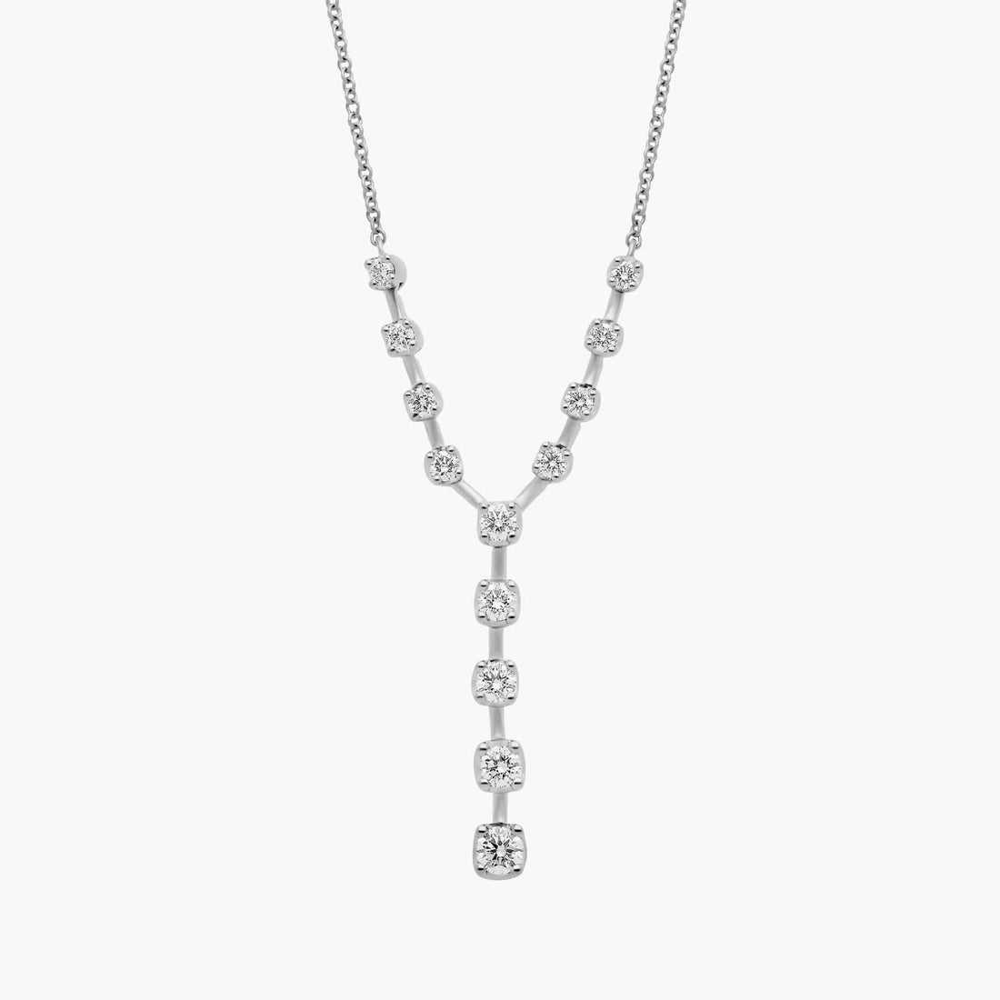 Diamond Y-Necklace in 18k White Gold (1/2 ct. tw.)