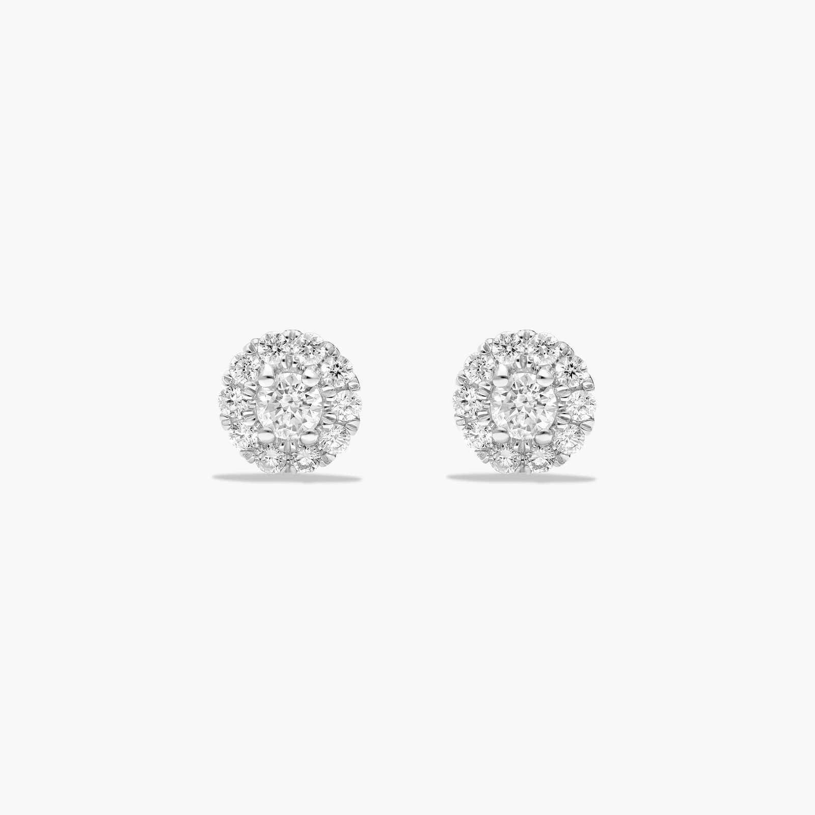 14K White Gold Halo Lab-Grown Diamond Stud Earrings (0.50 CTW - F-G / VS1-VS2)