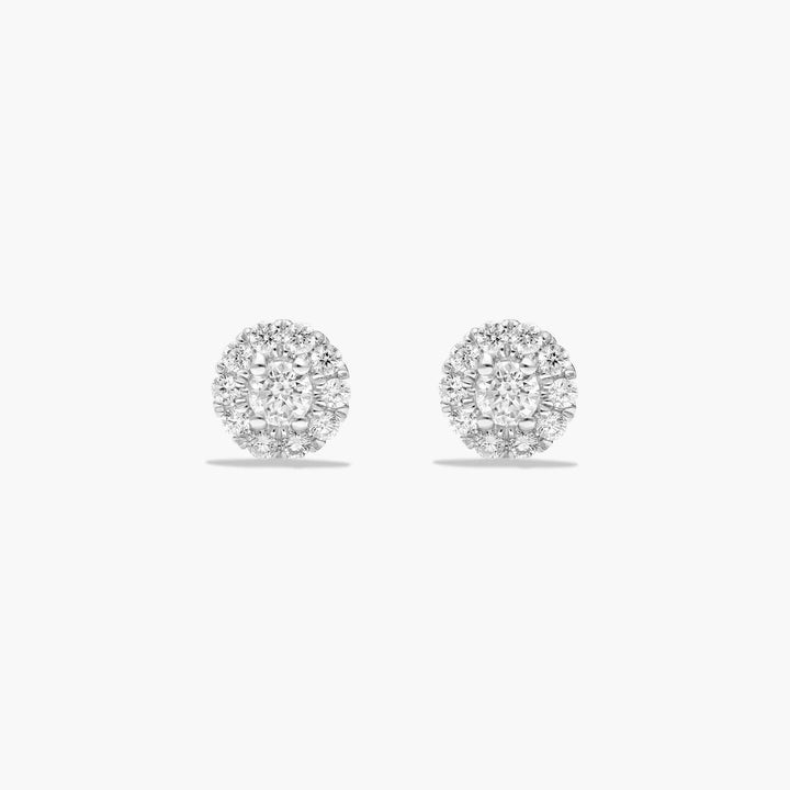 14K White Gold Halo Lab-Grown Diamond Stud Earrings (0.50 CTW - F-G / VS1-VS2)