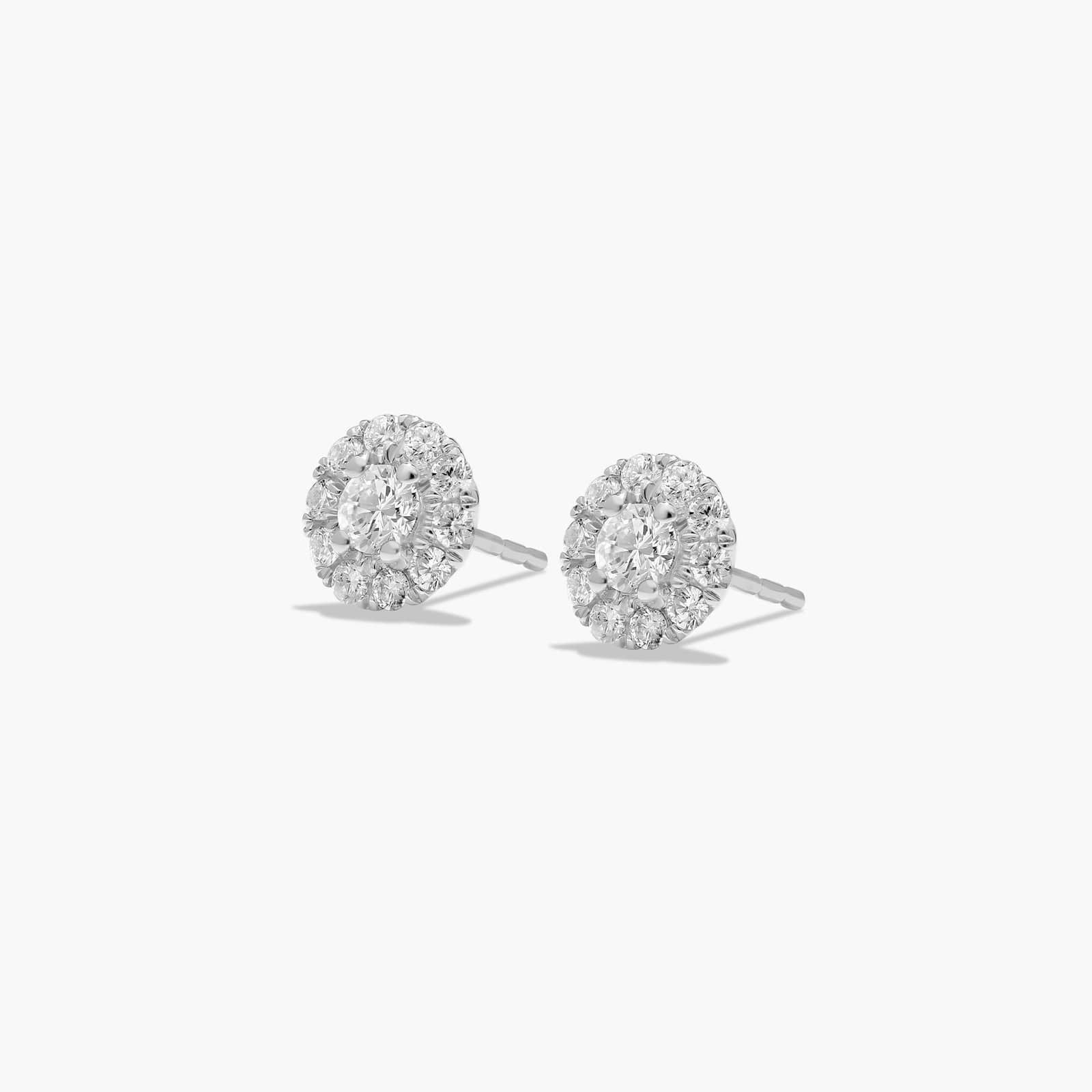 14K White Gold Halo Lab-Grown Diamond Stud Earrings (0.50 CTW - F-G / VS1-VS2)