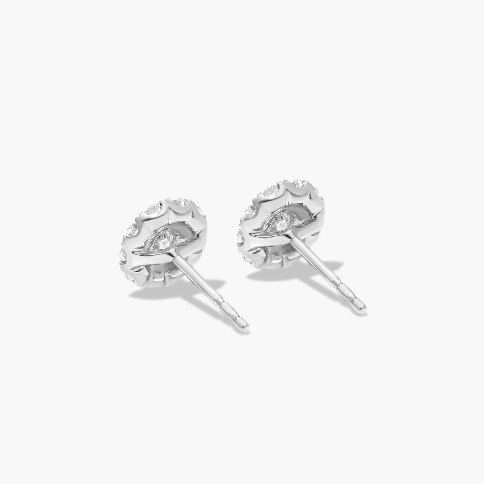 14K White Gold Halo Lab-Grown Diamond Stud Earrings (0.50 CTW - F-G / VS1-VS2)