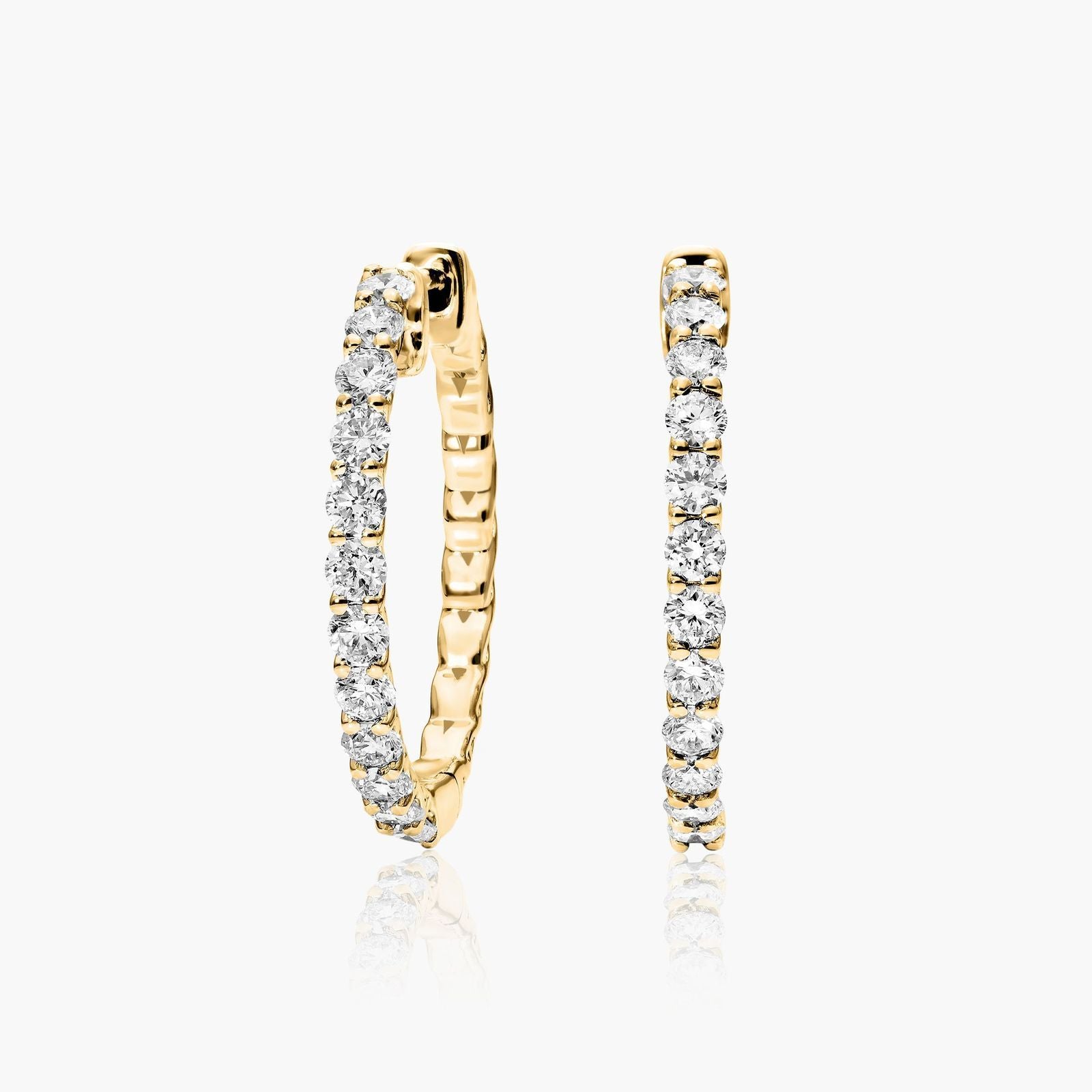 14K Yellow Gold Braided Lab-Grown Diamond Hoop Earrings (1.00 CTW - F-G /VS2-SI1)