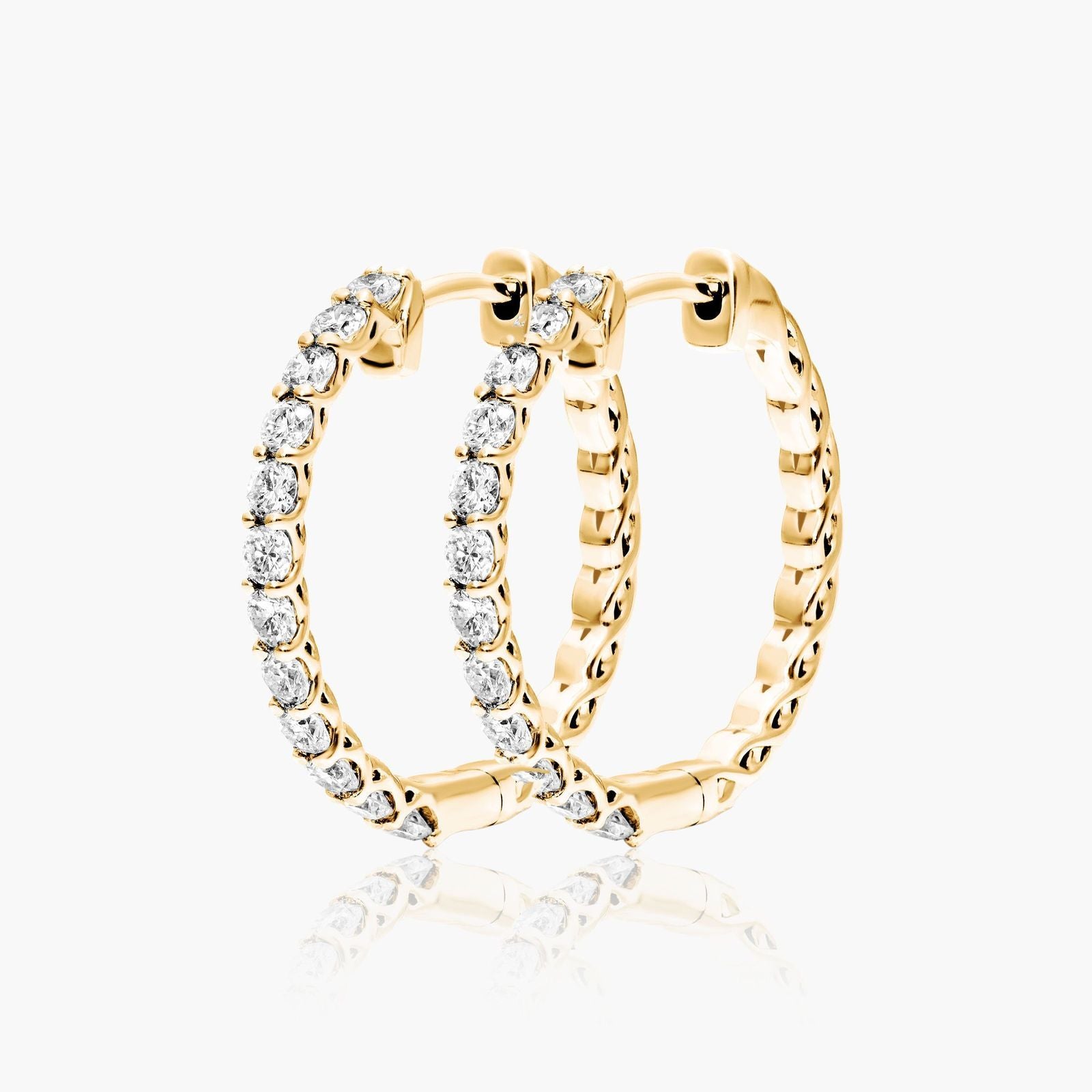 14K Yellow Gold Braided Lab-Grown Diamond Hoop Earrings (1.00 CTW - F-G /VS2-SI1)