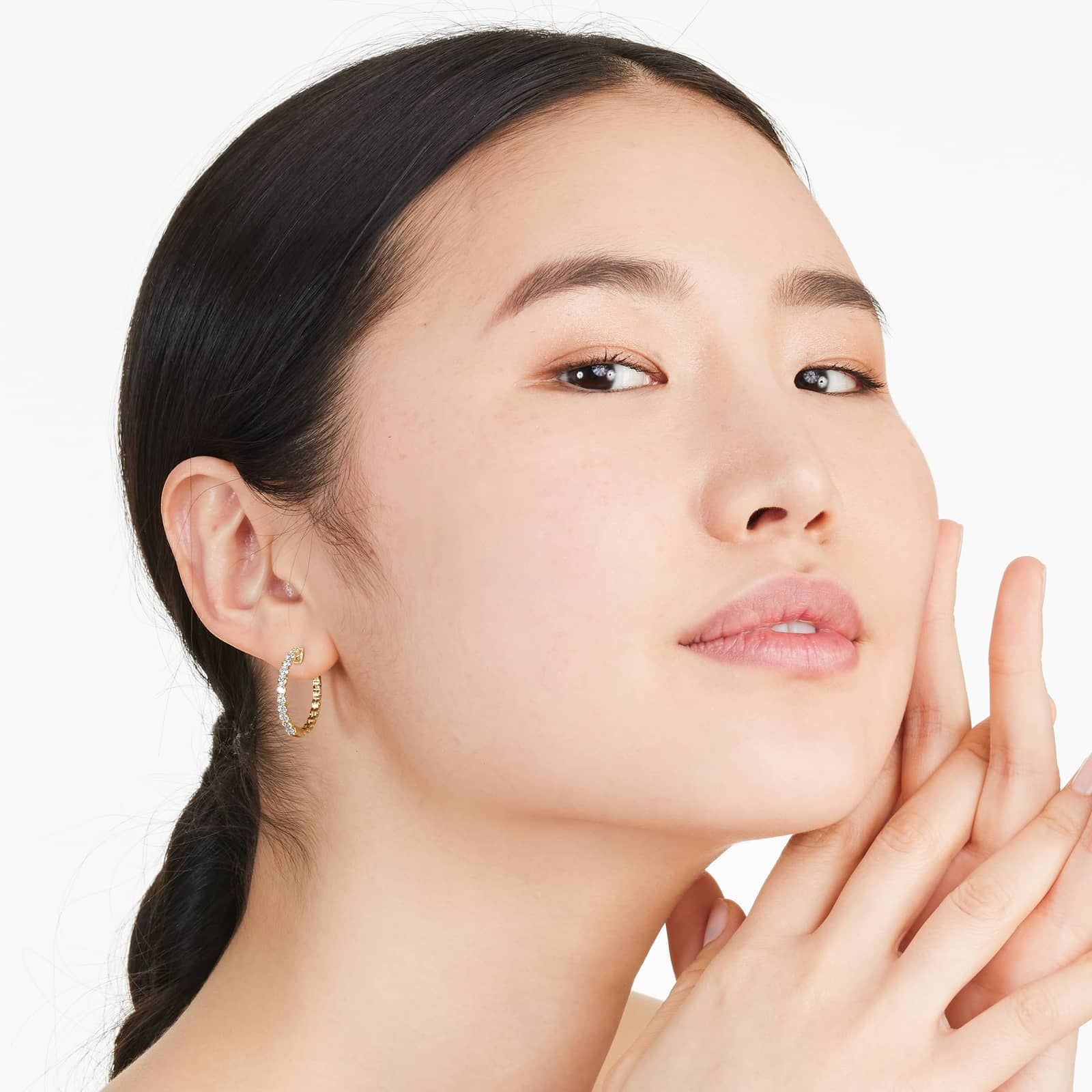 14K Yellow Gold Braided Lab-Grown Diamond Hoop Earrings (1.00 CTW - F-G /VS2-SI1)