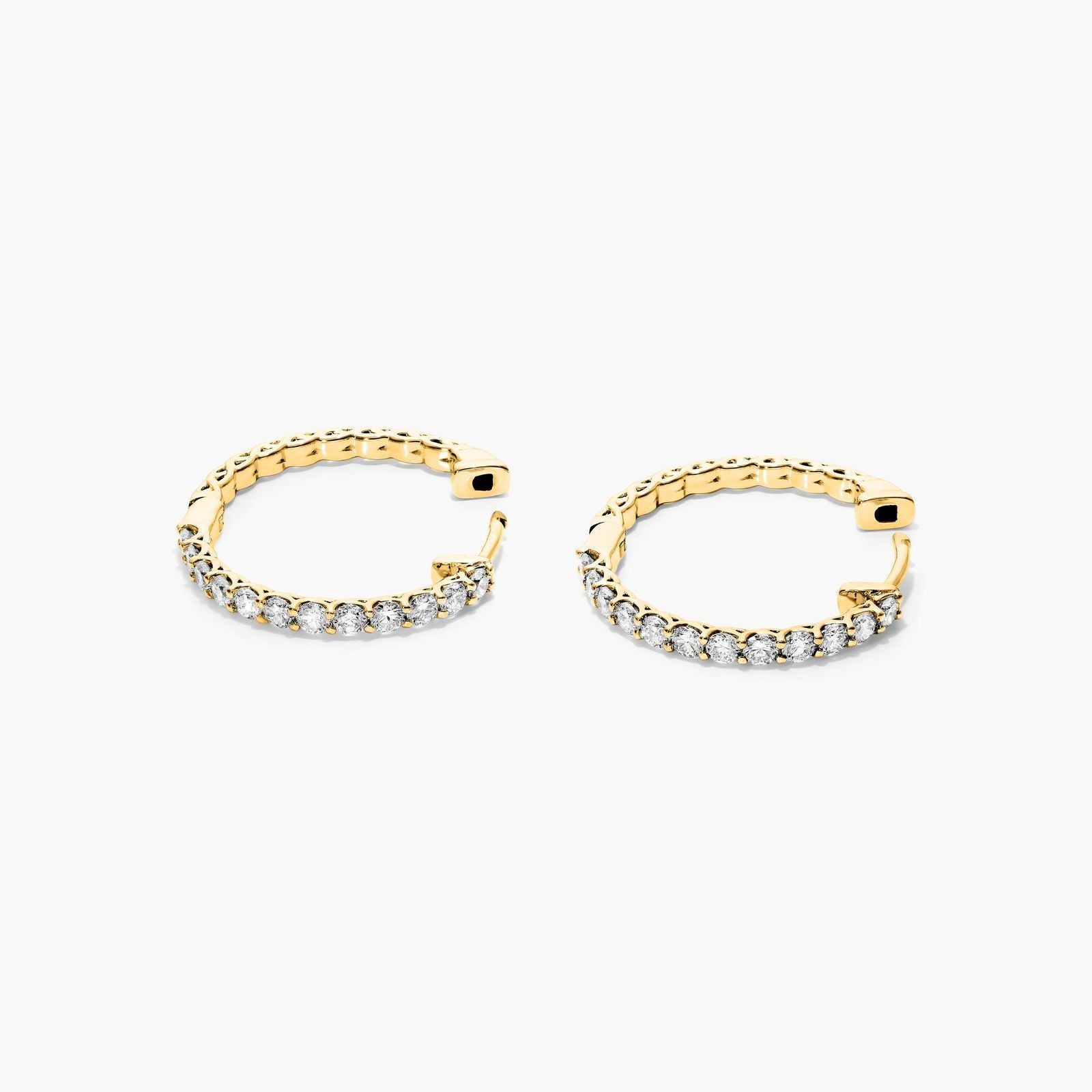 14K Yellow Gold Braided Lab-Grown Diamond Hoop Earrings (1.00 CTW - F-G /VS2-SI1)
