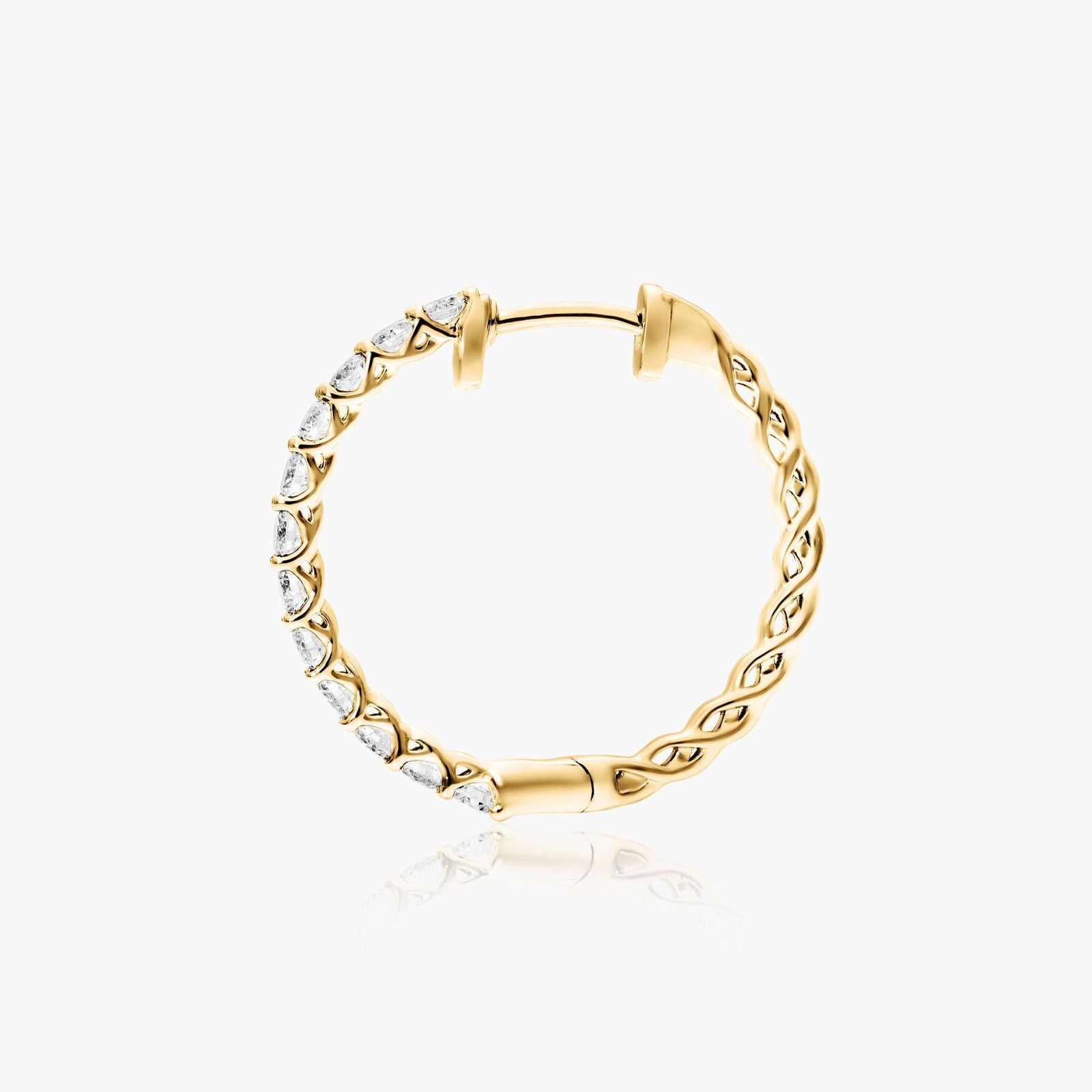 14K Yellow Gold Braided Lab-Grown Diamond Hoop Earrings (1.00 CTW - F-G /VS2-SI1)