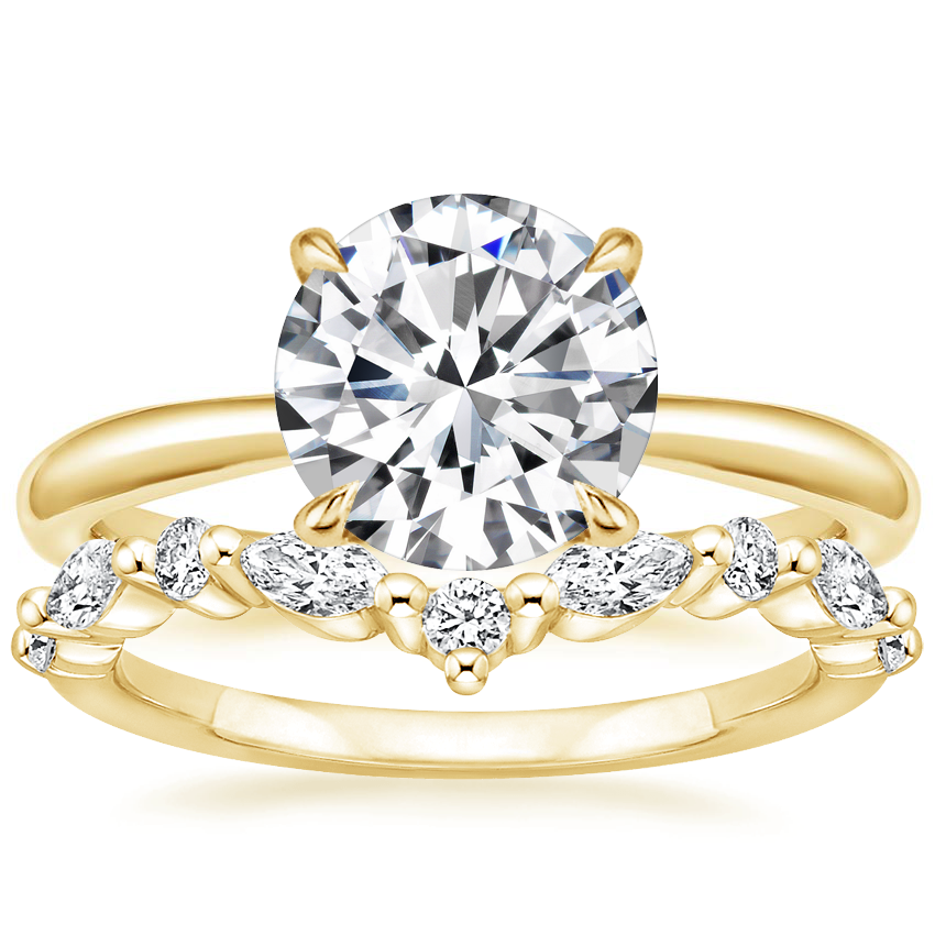 Freesia Ring with Curved Versailles Diamond Ring