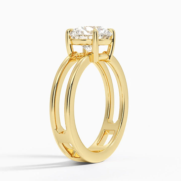 Aimee Open Double Band Solitaire Engagement Ring