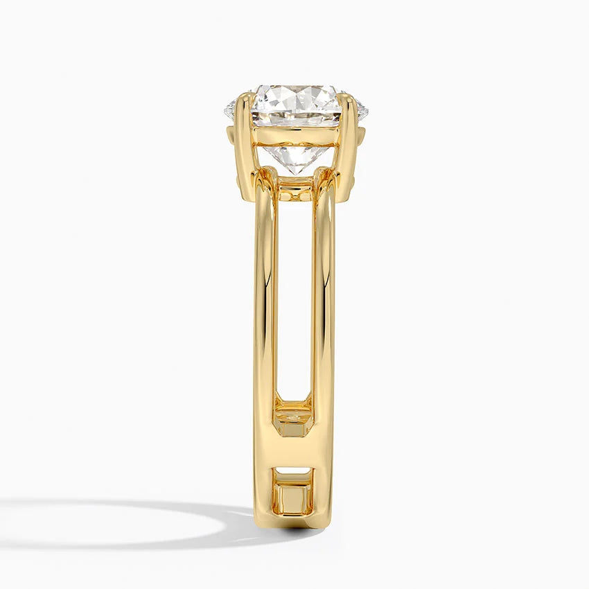 Aimee Open Double Band Solitaire Engagement Ring
