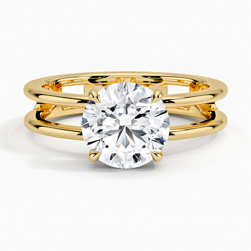 Aimee Open Double Band Solitaire Engagement Ring
