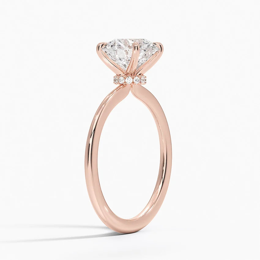 Petite Secret Halo Diamond Engagement Ring