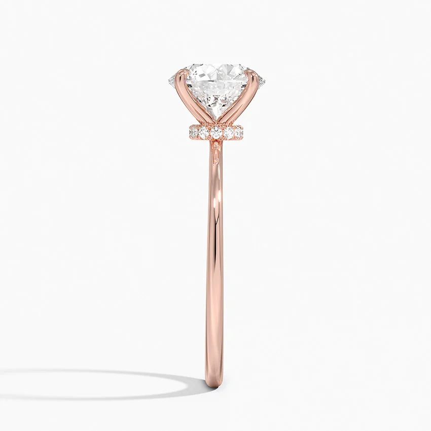 Petite Secret Halo Diamond Engagement Ring