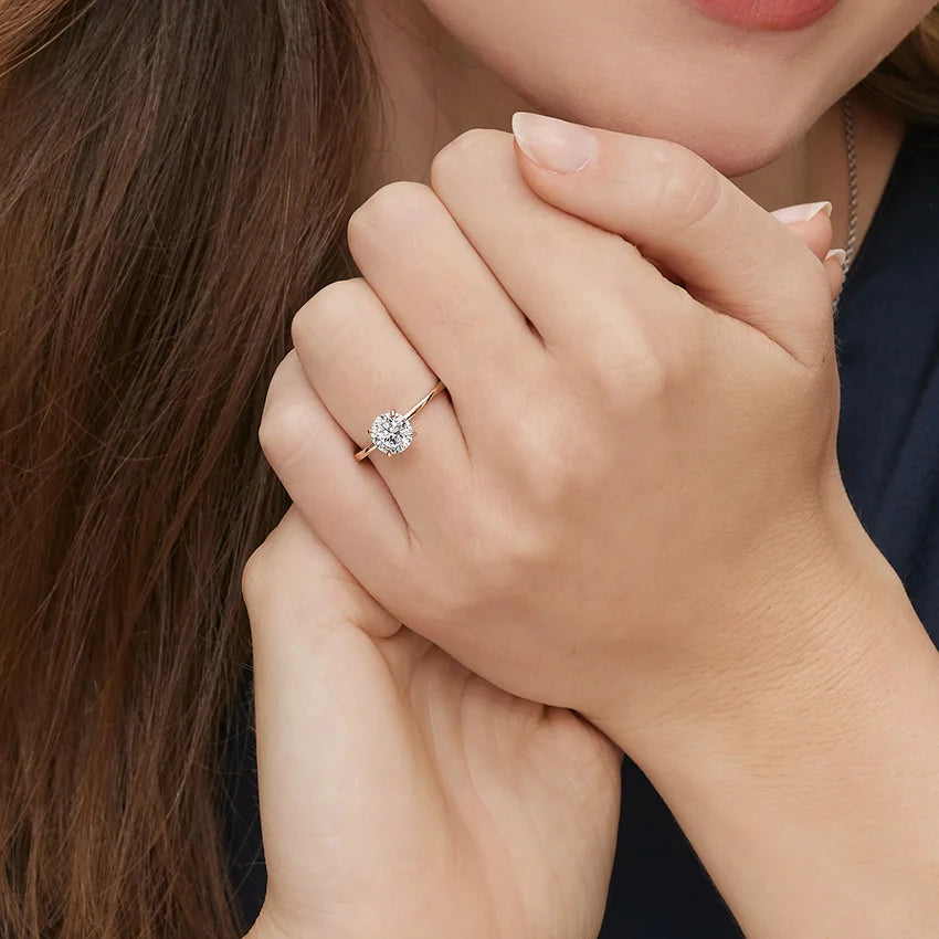 Petite Secret Halo Diamond Engagement Ring