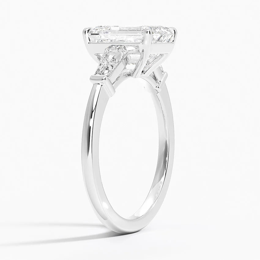 Three Stone Lab Diamond Engagement Ring