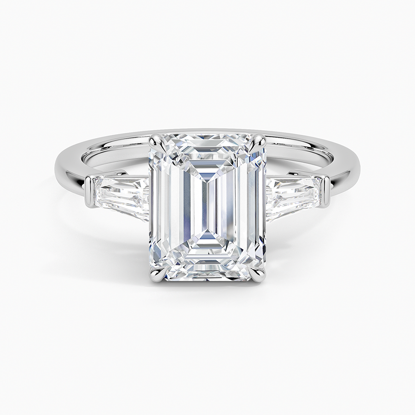 Three Stone Lab Diamond Engagement Ring