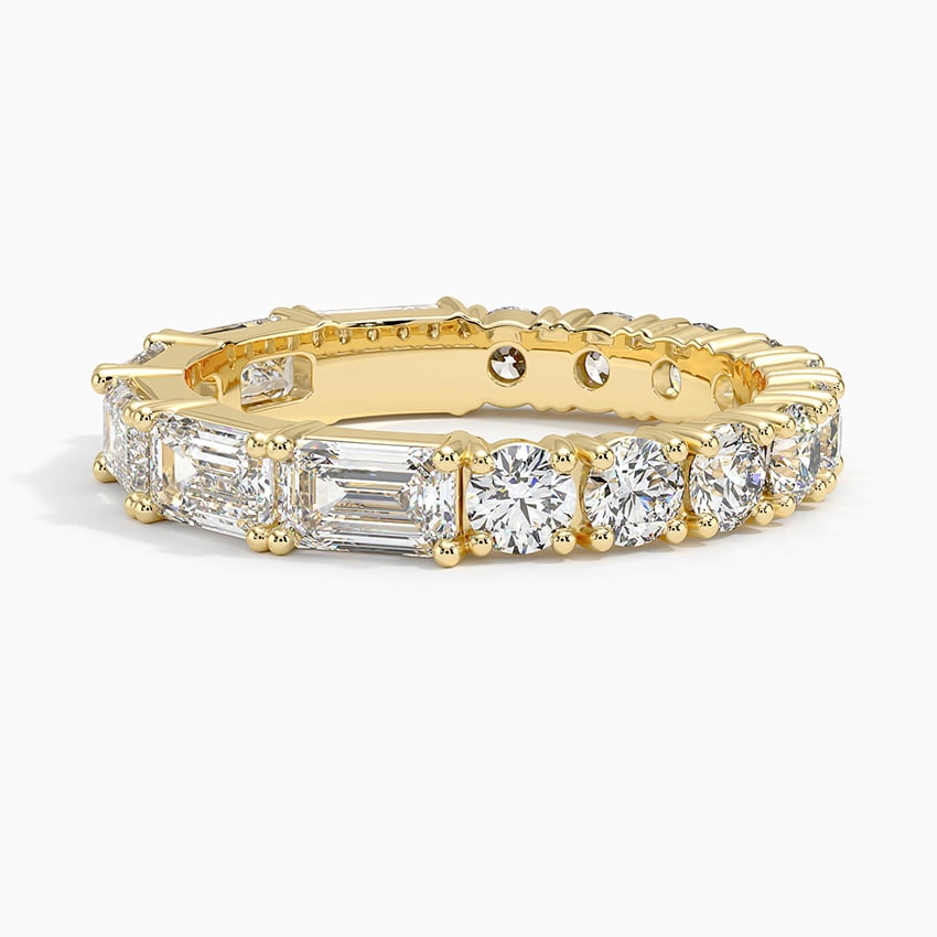 Elise Emerald Cut and Round Eternity Diamond Ring color : F\G  clarity : SI1