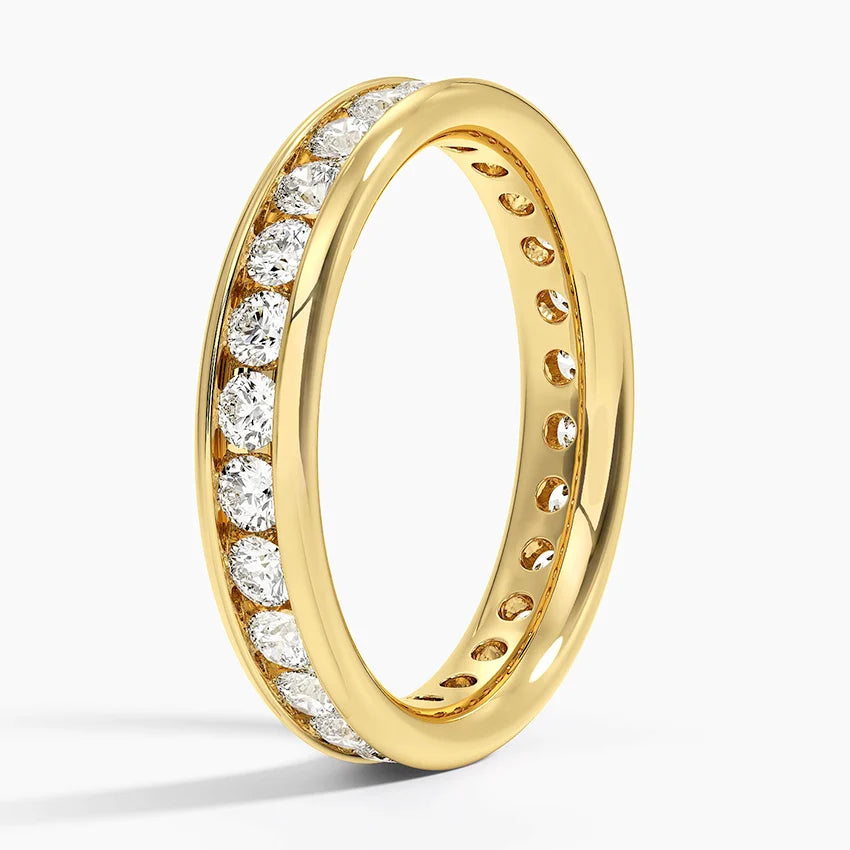 Channel Set Round Eternity Lab Diamond Ring color : F\G clarity : SI