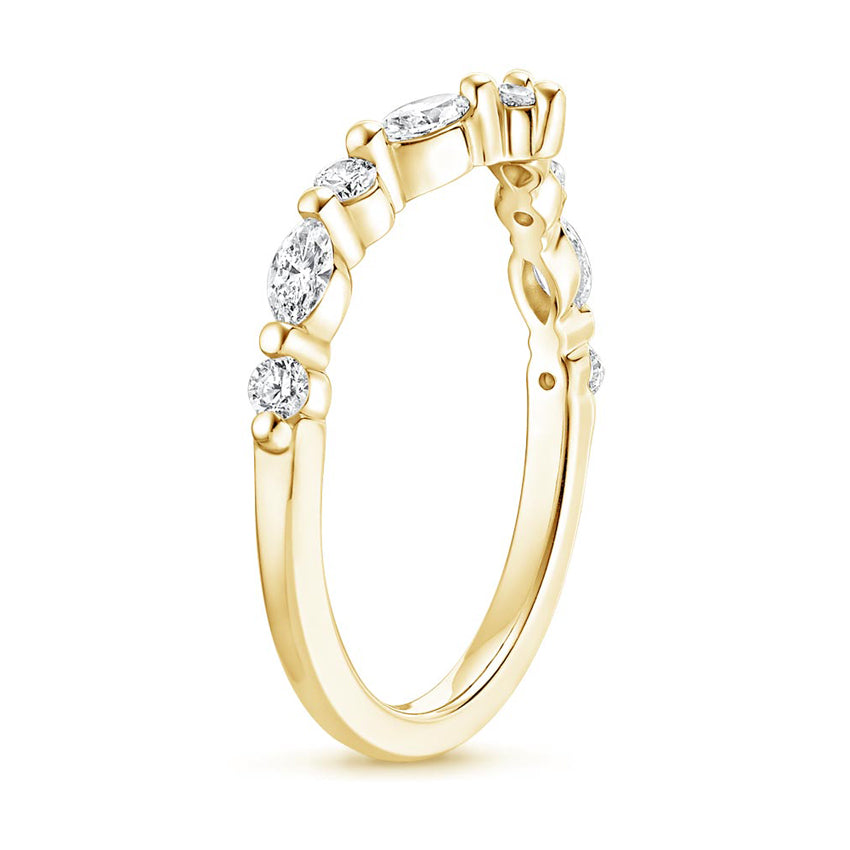 Freesia Ring with Curved Versailles Diamond Ring