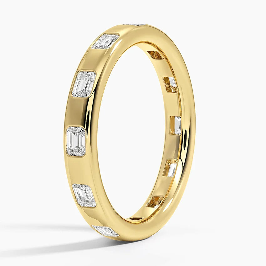 Chloe Flush Set Emerald Cut Lab Diamond Ring