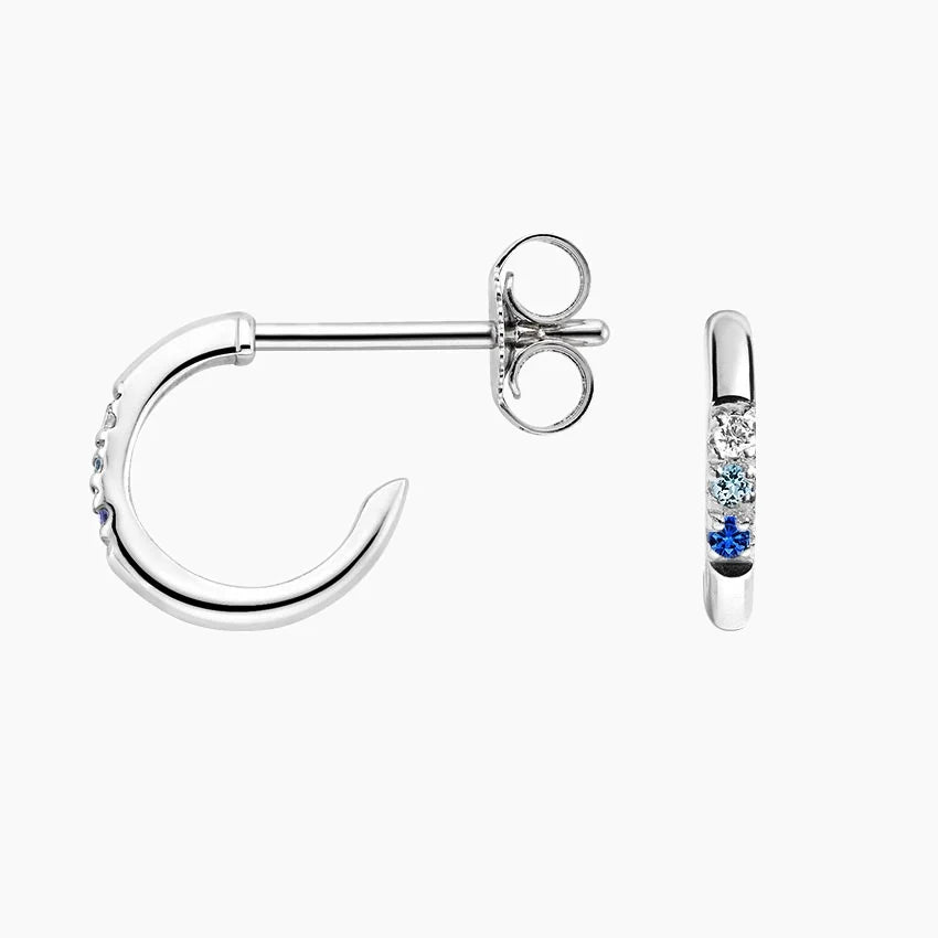 Petite Marina Huggie Earrings shape : round color : F\G clarity : SI1