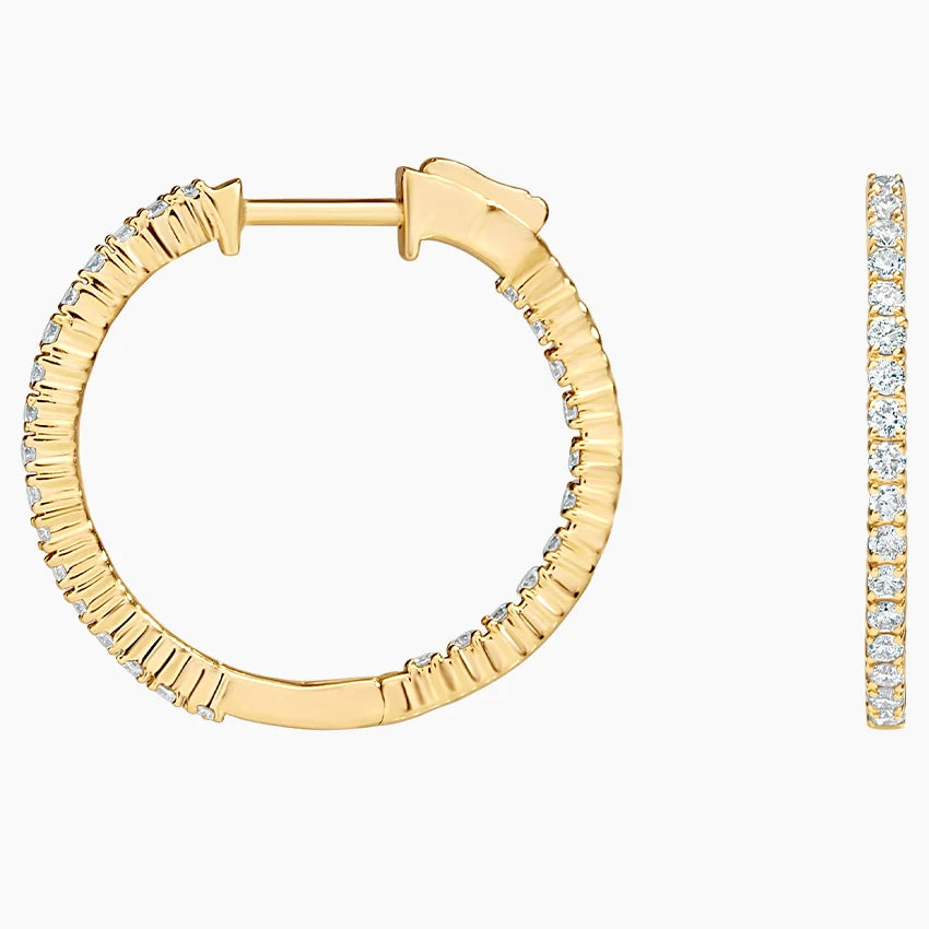 Lab Diamond Small Hoop Earrings (3/4 total carat weight) shape : round color :DEF clarity :VSS/VS