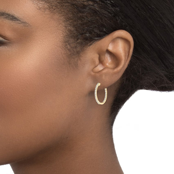Lab Diamond Small Hoop Earrings (3/4 total carat weight) shape : round color :DEF clarity :VSS/VS