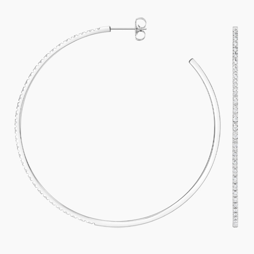 14K White Gold Diamond Hoop Earrings (  0.30 CTW -  G/H -SI)