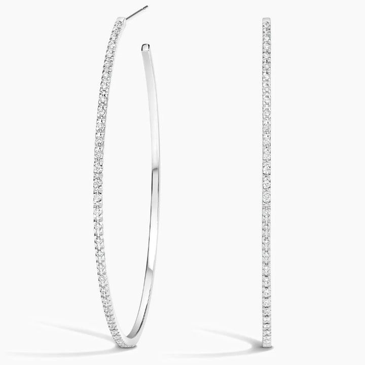 14K White Gold Diamond Hoop Earrings (  0.30 CTW -  G/H -SI)