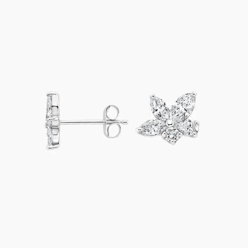 Aurelia Diamond Earrings (3/4 ct. tw.)  shape : round \ pear color : DEF clarity : VVS/VS