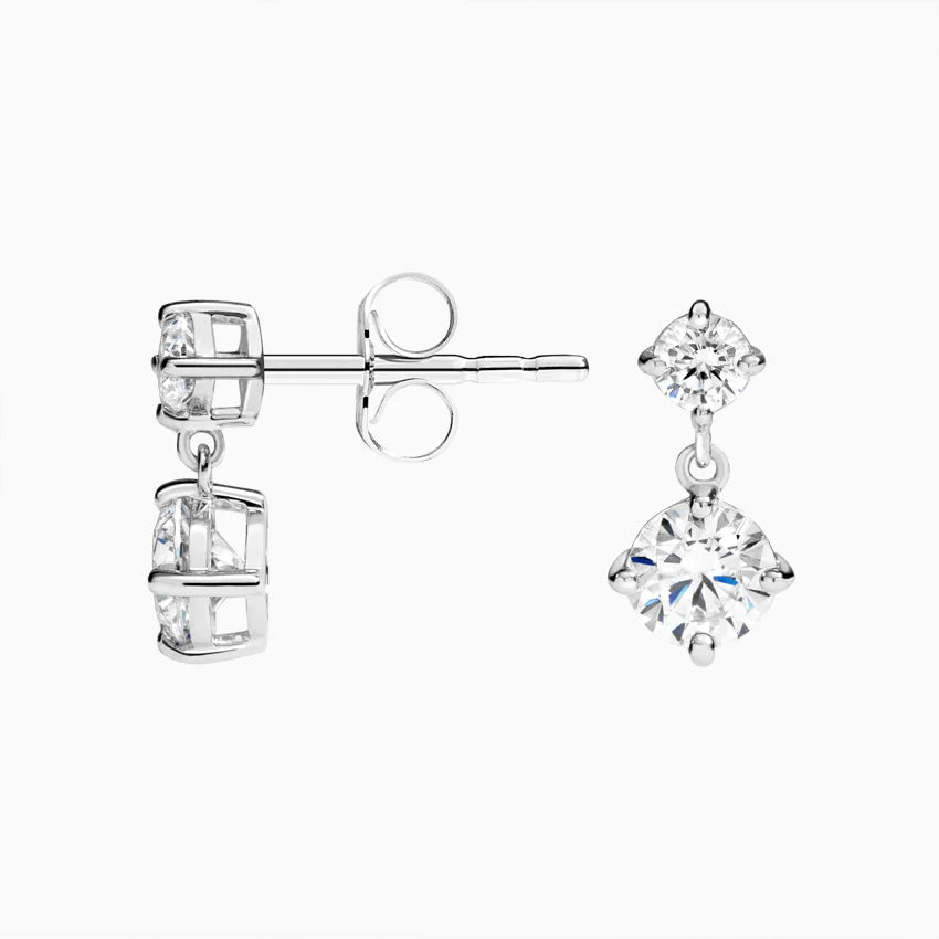 18K White Gold Circa Lab Diamond Drop Earrings (  0.98 -  F/G -  VS)