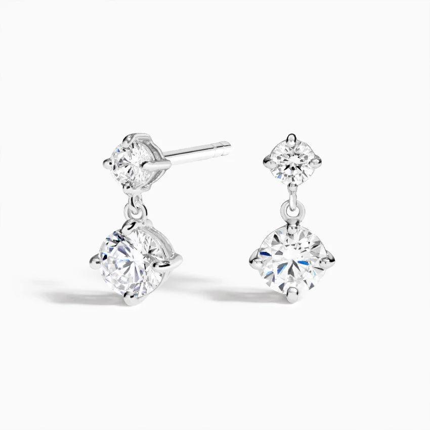 18K White Gold Circa Lab Diamond Drop Earrings (  0.98 -  F/G -  VS)