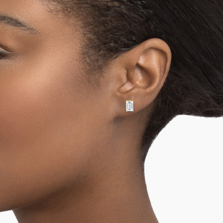 Emerald Cut Lab Grown Diamond Stud Earrings (2 ct. tw.) shape : emerald color :H\I clarity :SI1