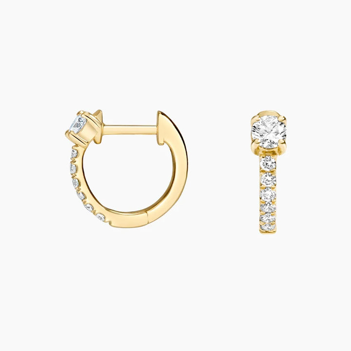 14K Yellow Gold Taylor Lab Diamond Huggie Earrings ( 0.30 - F/G -VS )