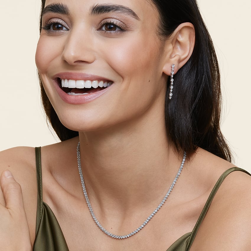 Lab Diamond Drop Earrings ( 2 CTW -  DEF - VVS/VS )