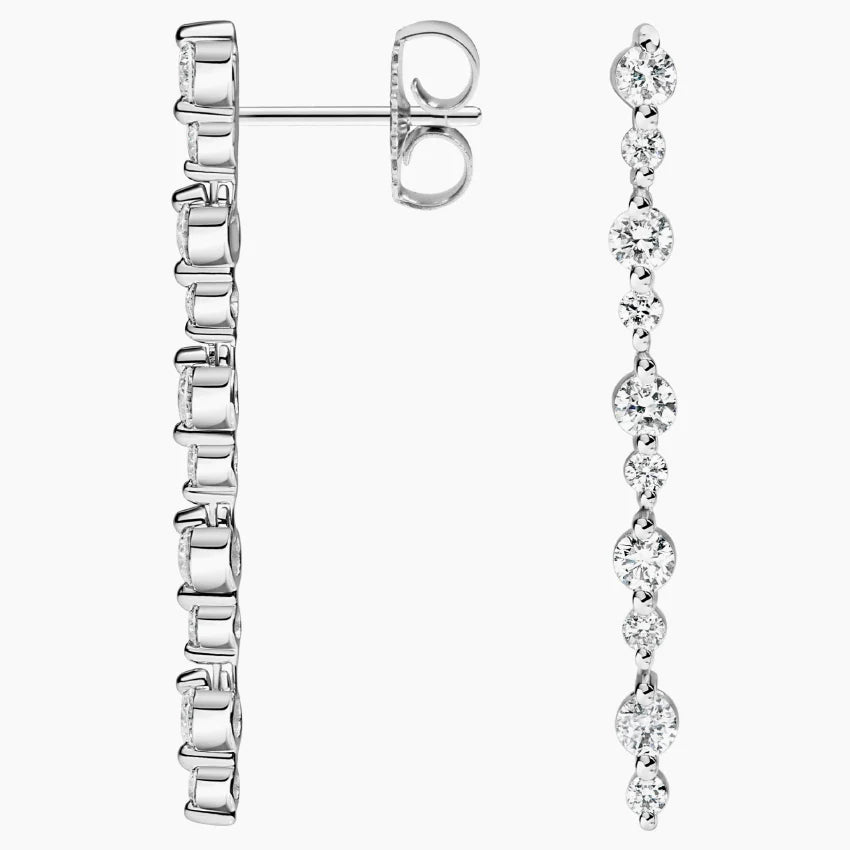 Lab Diamond Drop Earrings ( 2 CTW -  DEF - VVS/VS )
