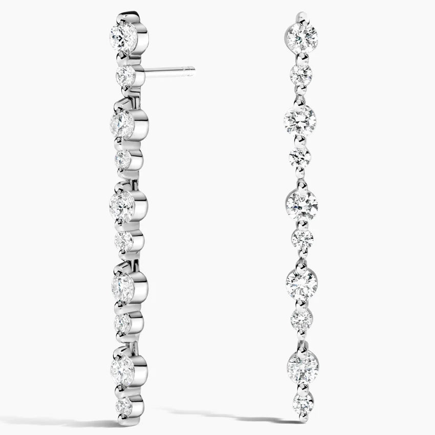Lab Diamond Drop Earrings ( 2 CTW -  DEF - VVS/VS )