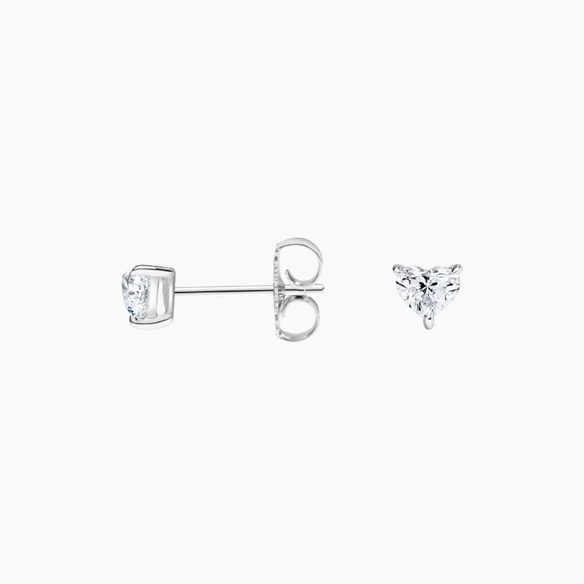Heart Lab Diamond Stud Earrings 2ct.tw. Color : DEF Clarity : VVS/VS