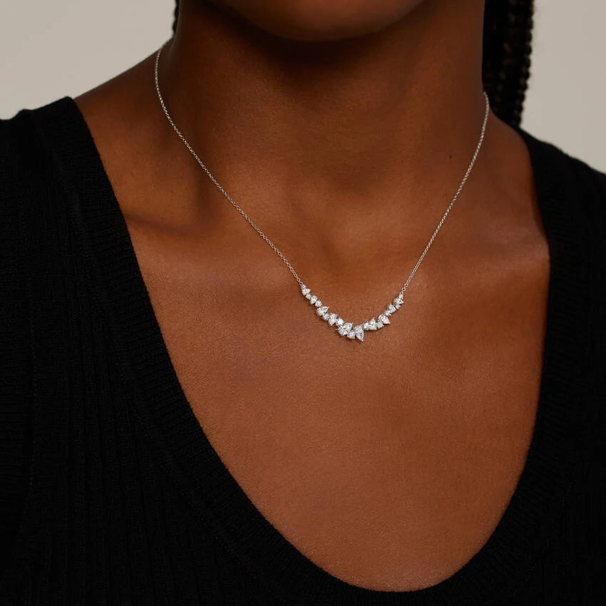 18K White Gold Olivetta Lab Diamond Necklace (1 1/2 ct. tw.) shape: pear color :F\G clarity: SI1