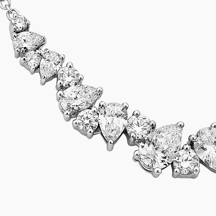 18K White Gold Olivetta Lab Diamond Necklace (1 1/2 ct. tw.) shape: pear color :F\G clarity: SI1