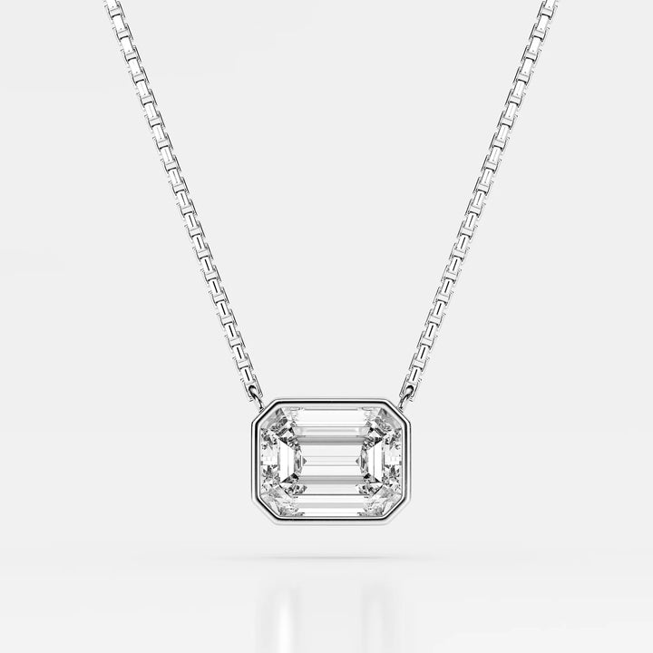 emerald cut diamond pendant